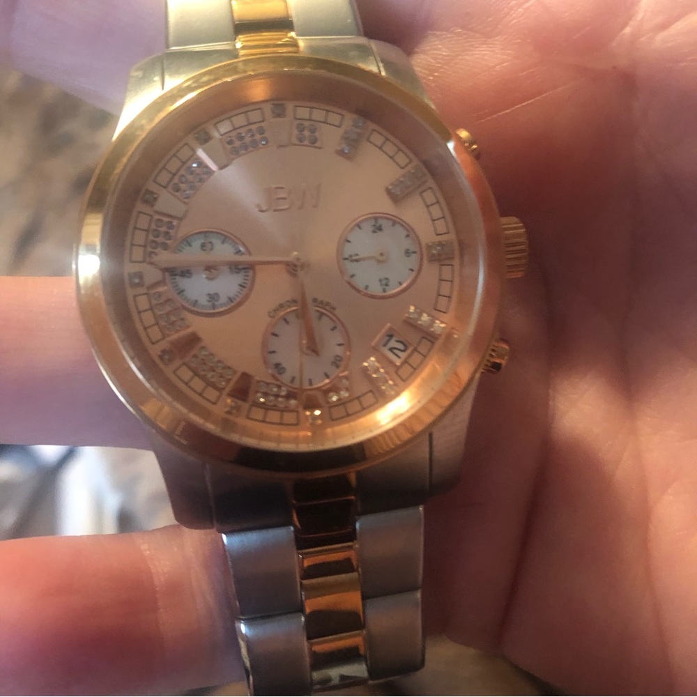 Watch by JBW. Beautiful rose gold and silver.